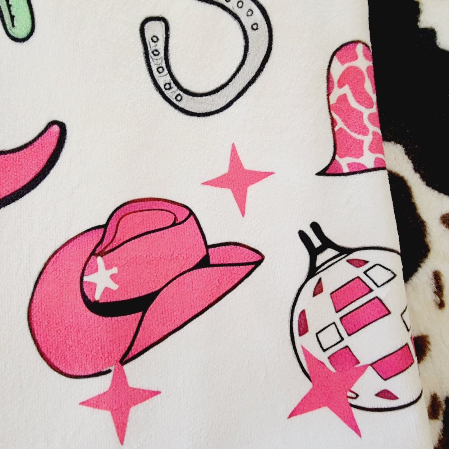 Cowgirl Hat Boots Western Microfiber Kitchen Dish Towel 16x24