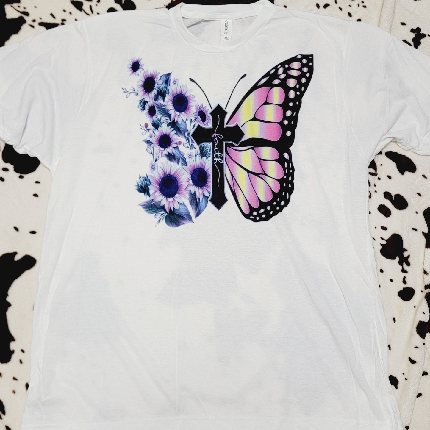Butterfly Faith Floral Graphic T-Shirt
