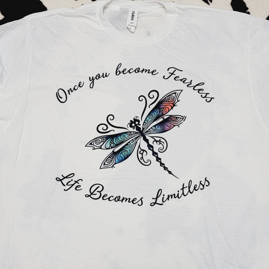 Once You Become Fearless Dragonfly Graphic T-Shirt