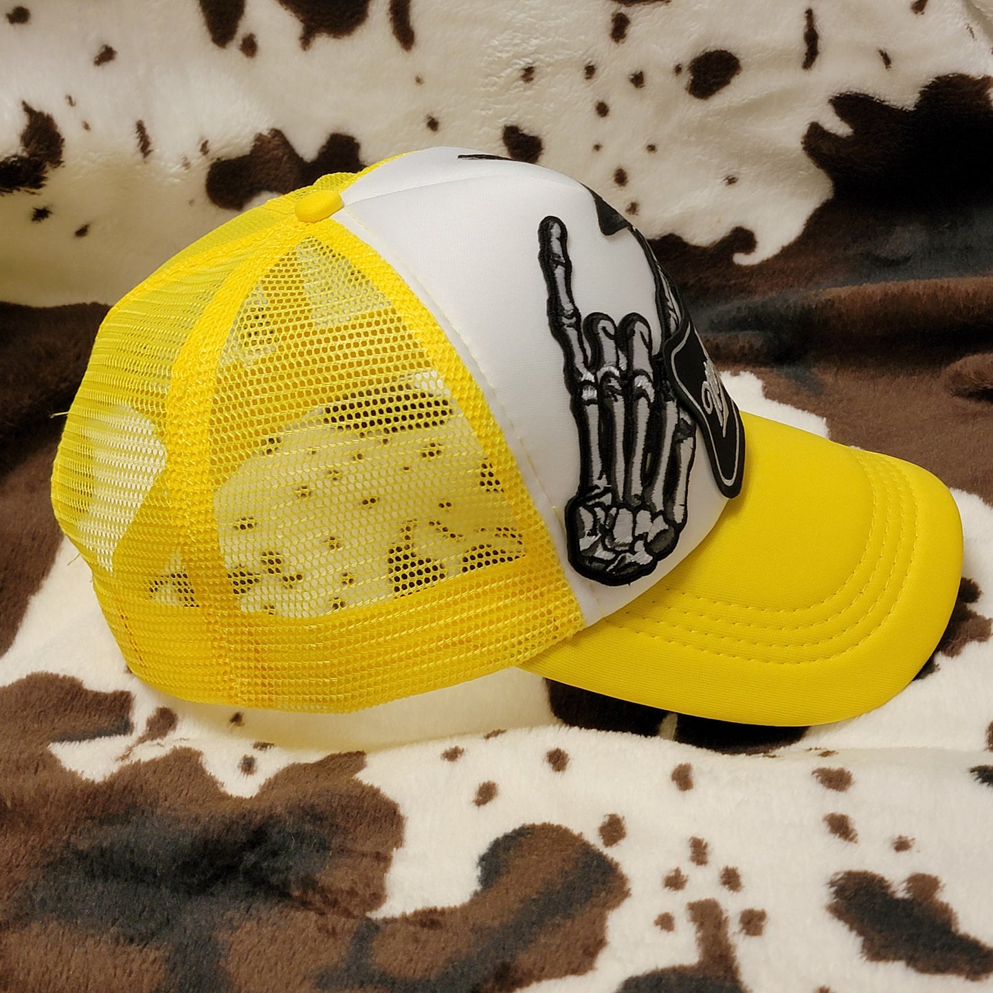 Mama Tried Yellow Western Trucker Hat Snapback Custom Patches