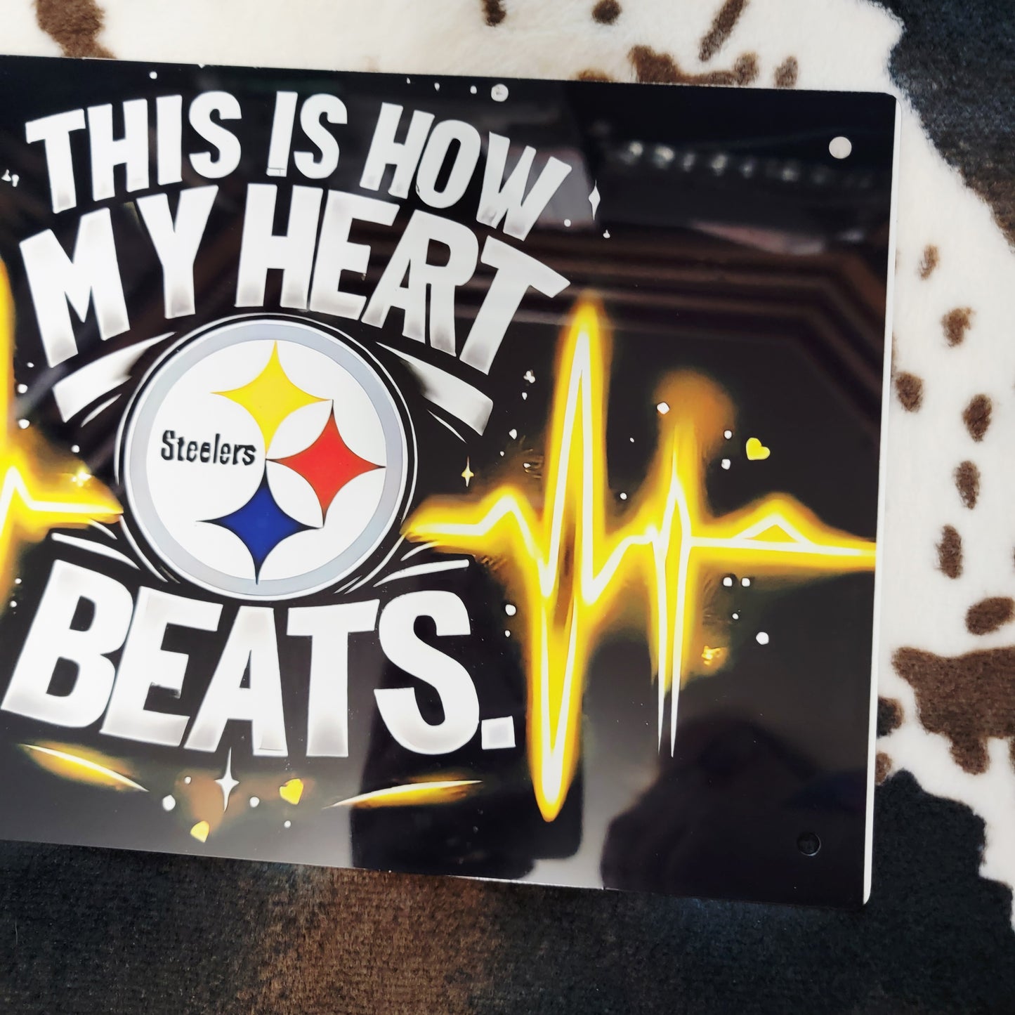 Steelers Football This Is How My Heart Beats Metal Sign