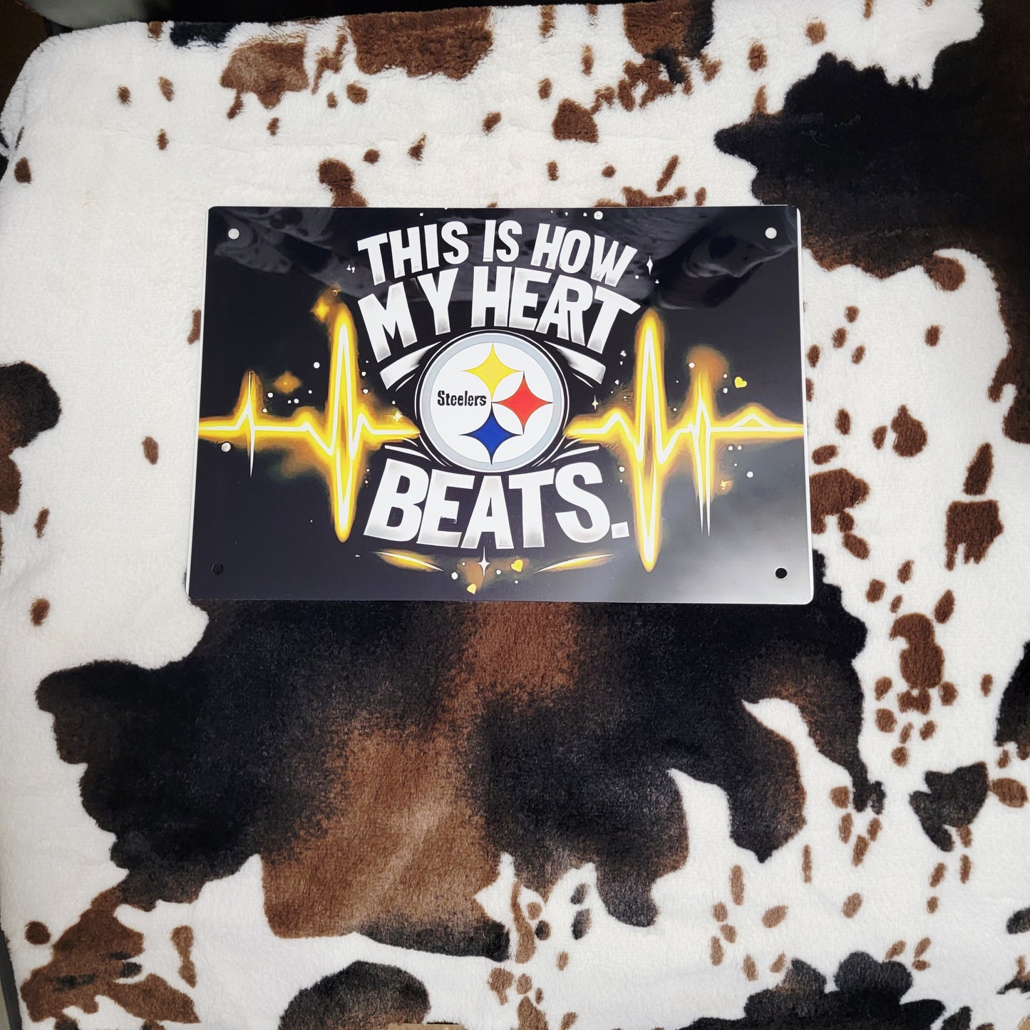 Steelers Football This Is How My Heart Beats Metal Sign