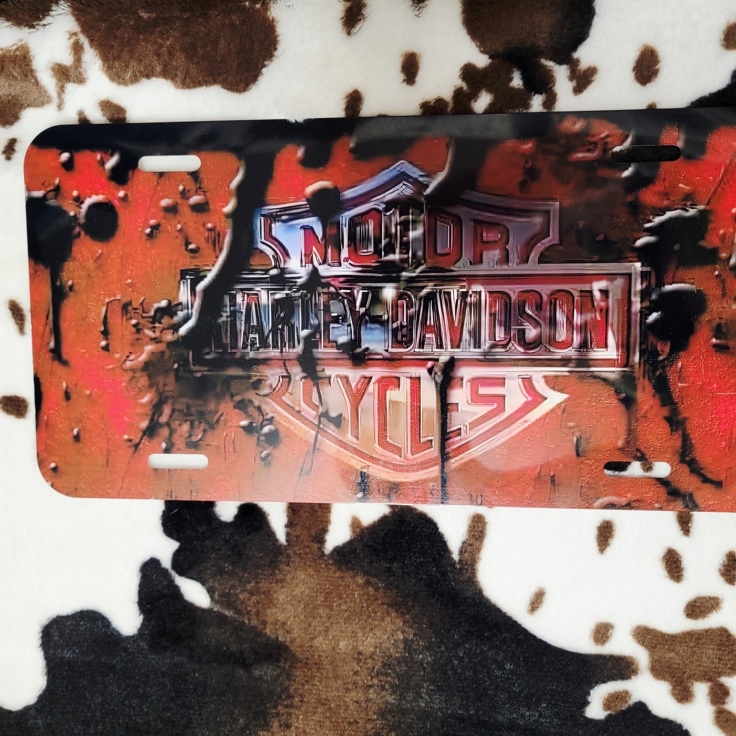 Harley Red Custom Handmade Car Tag License Plate