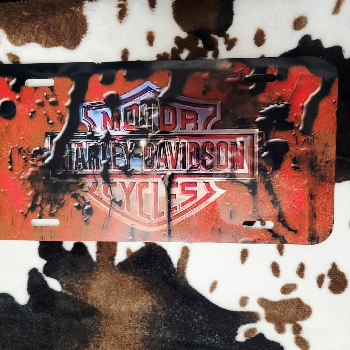 Harley Red Custom Handmade Car Tag License Plate