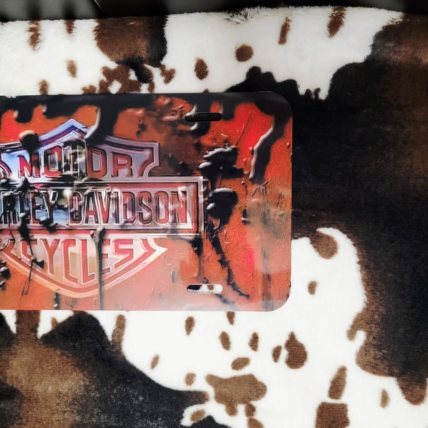 Harley Red Custom Handmade Car Tag License Plate