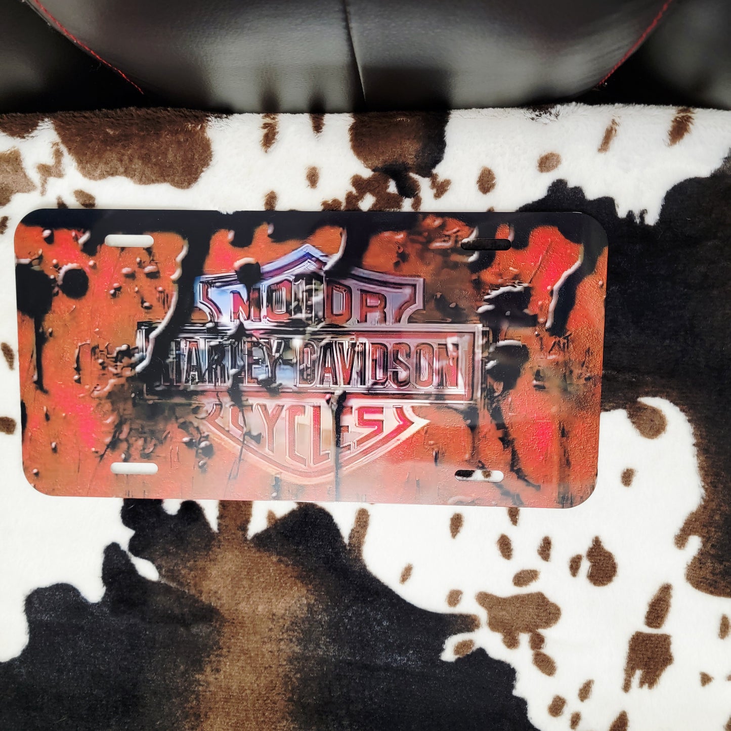 Harley Red Custom Handmade Car Tag License Plate