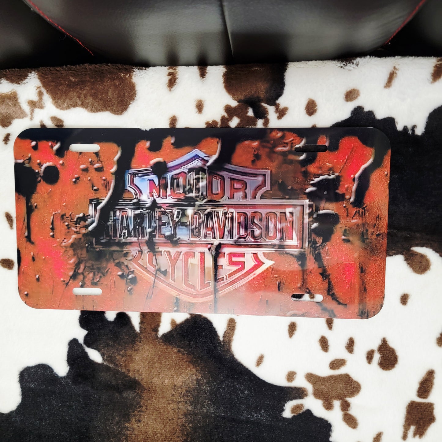 Harley Red Custom Handmade Car Tag License Plate
