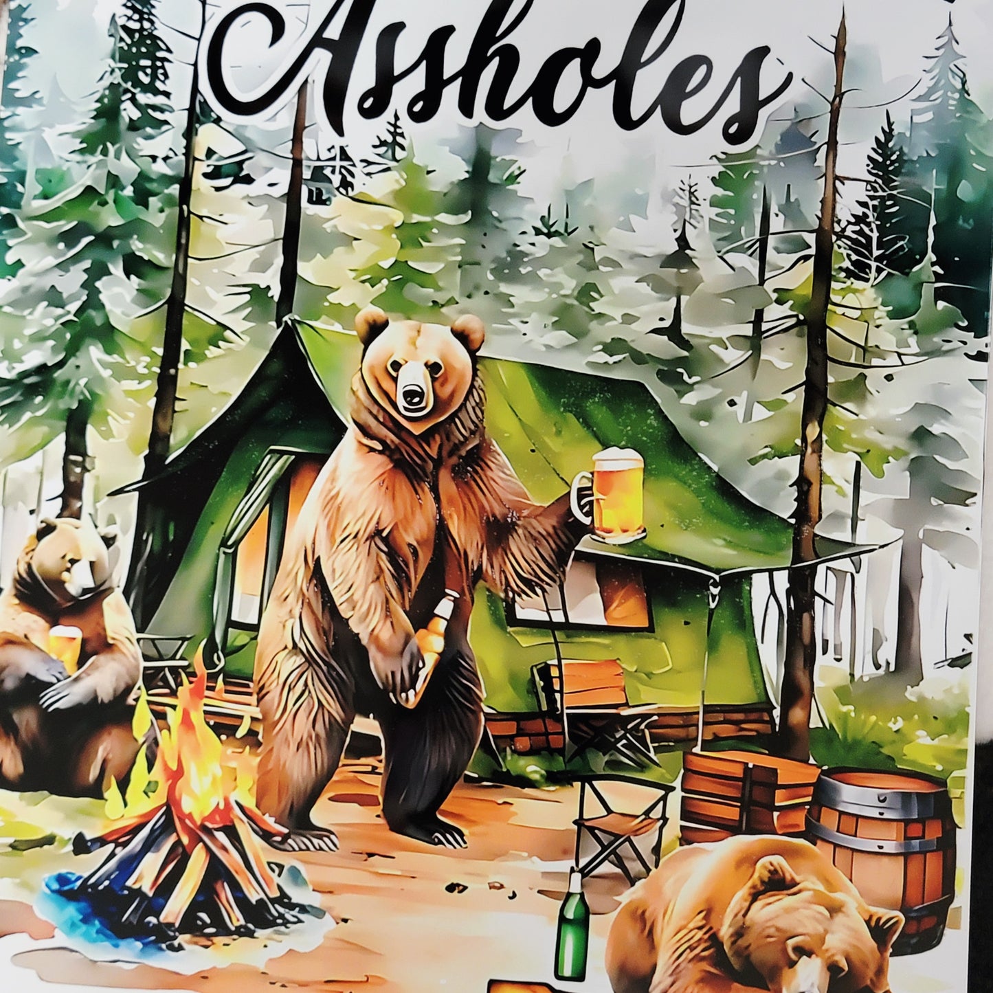 Drunkest Bunch Campground Bear Metal Sign