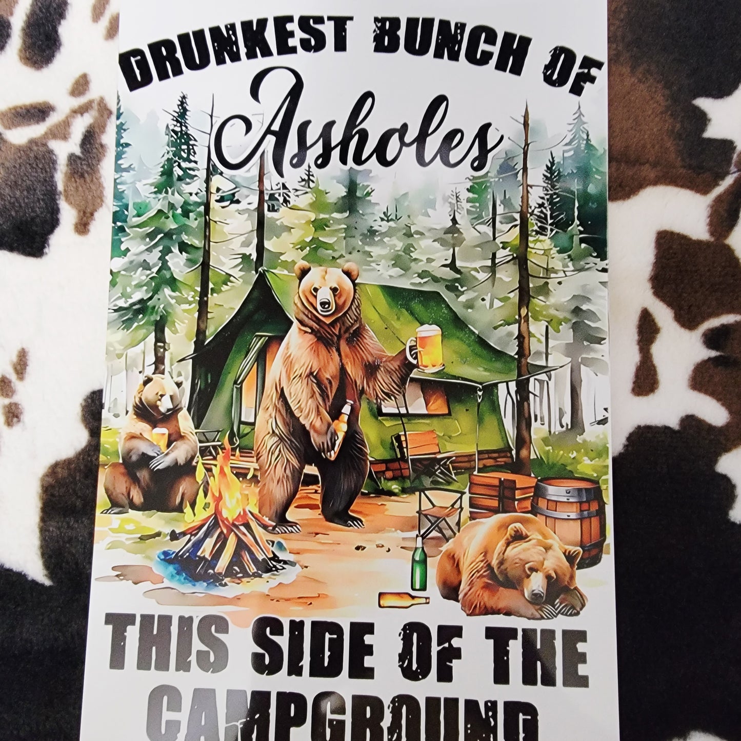 Drunkest Bunch Campground Bear Metal Sign