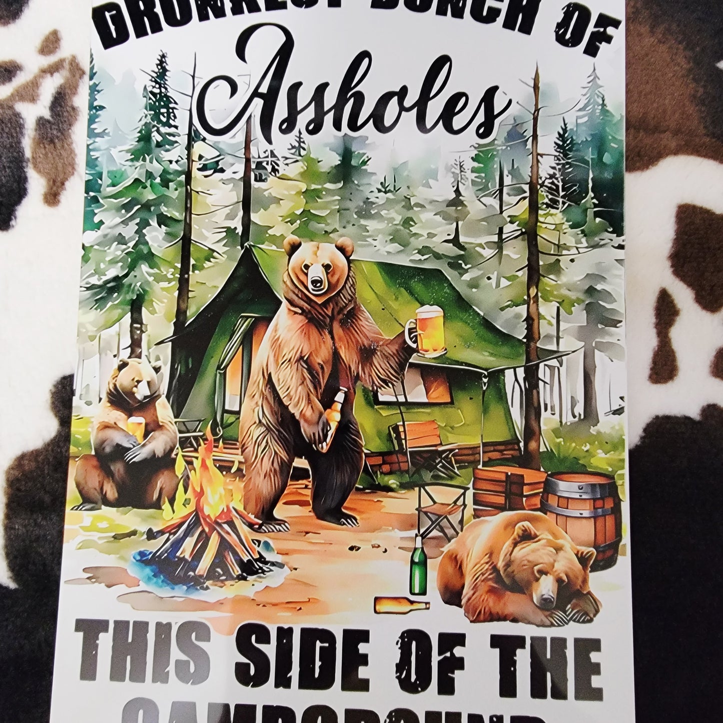 Drunkest Bunch Campground Bear Metal Sign