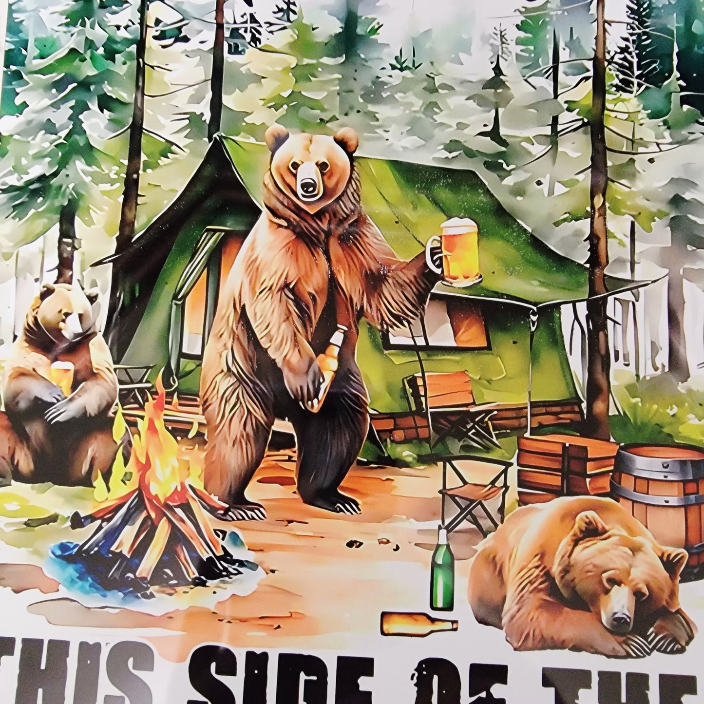 Drunkest Bunch Campground Bear Metal Sign