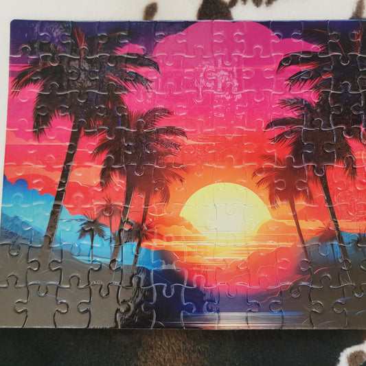 Beach Sunset 120 PC Handmade Jigsaw Puzzle
