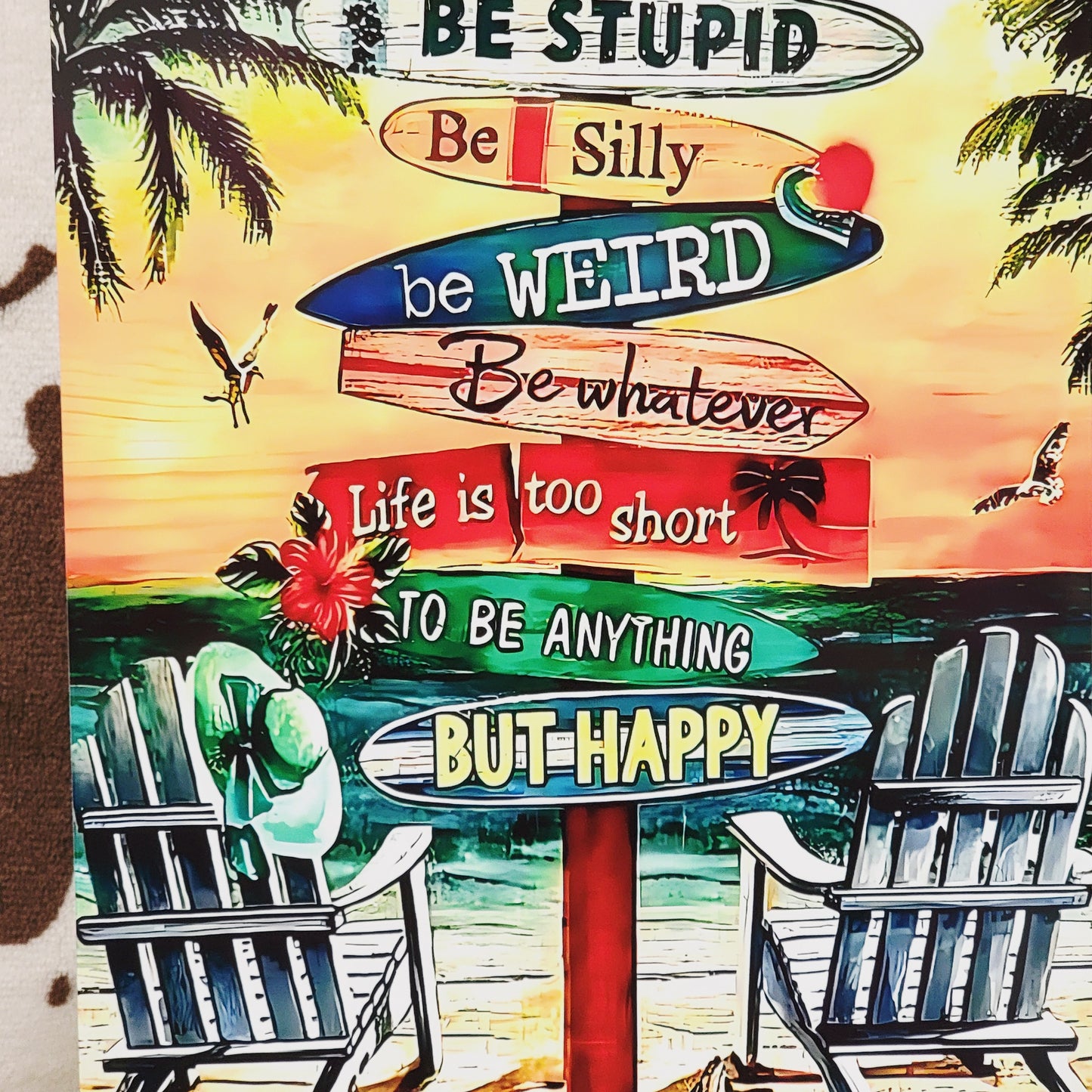 Beach Be Crazy Metal Sign