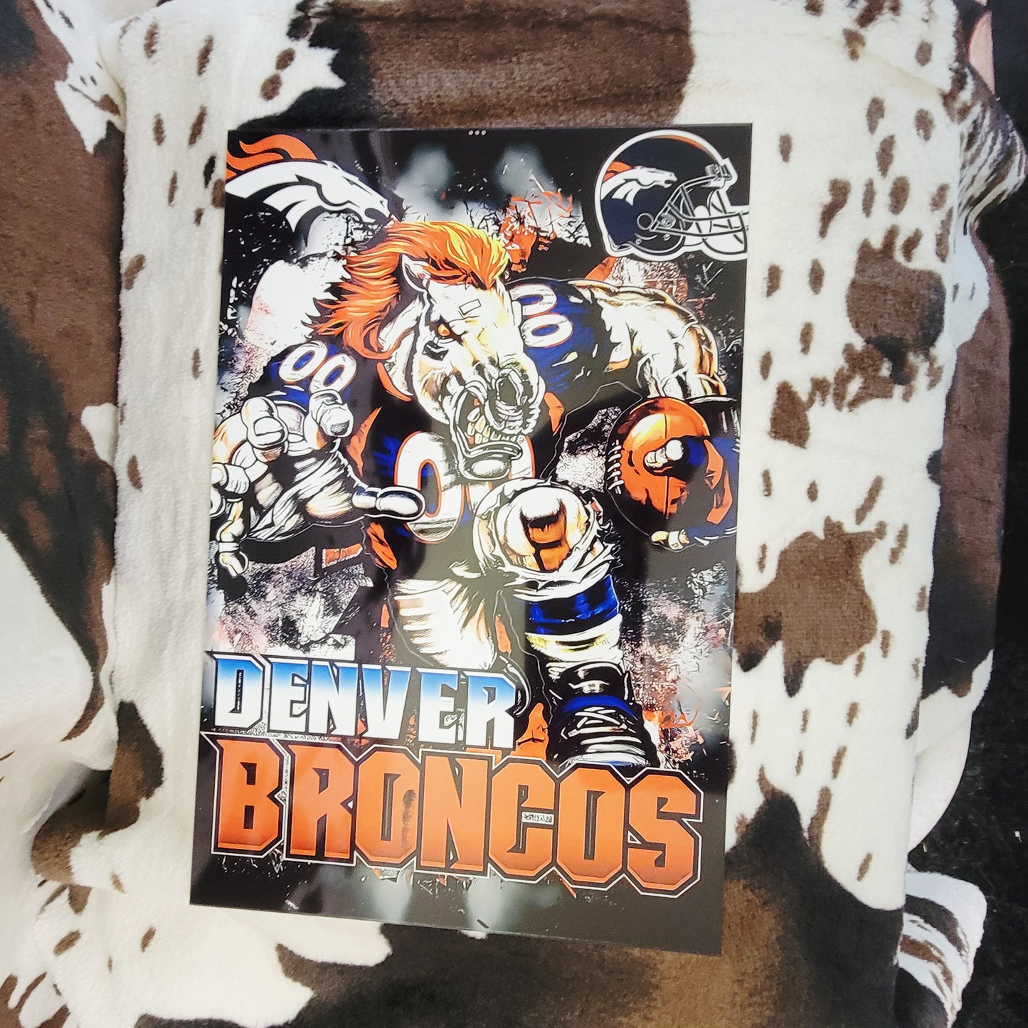 Denver Broncos Football Metal Sign