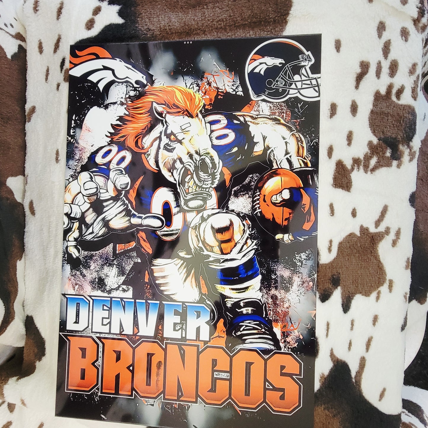 Denver Broncos Football Metal Sign