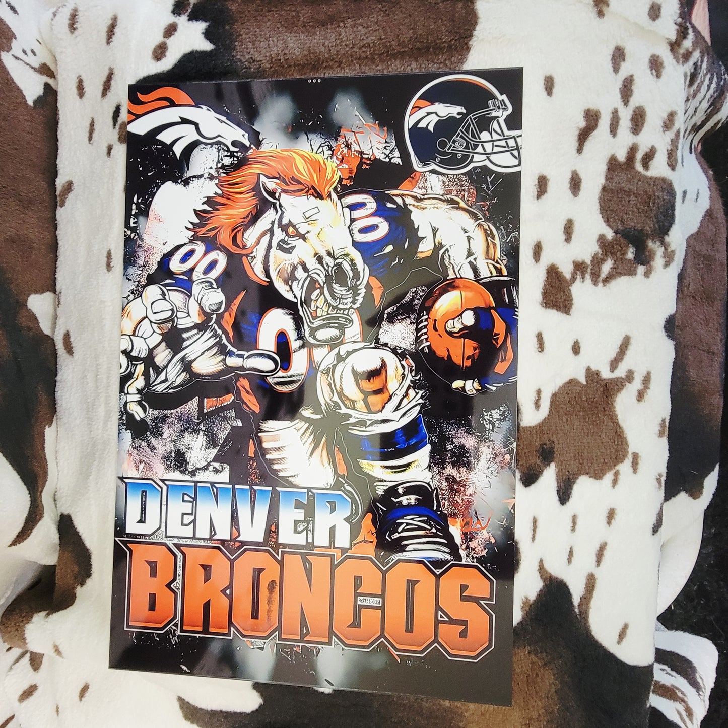 Denver Broncos Football Metal Sign