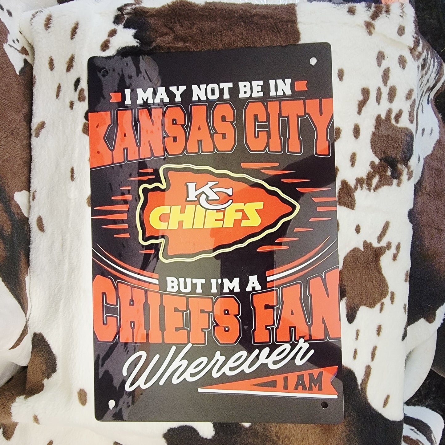 Kansas City Chiefs Football Metal Sign