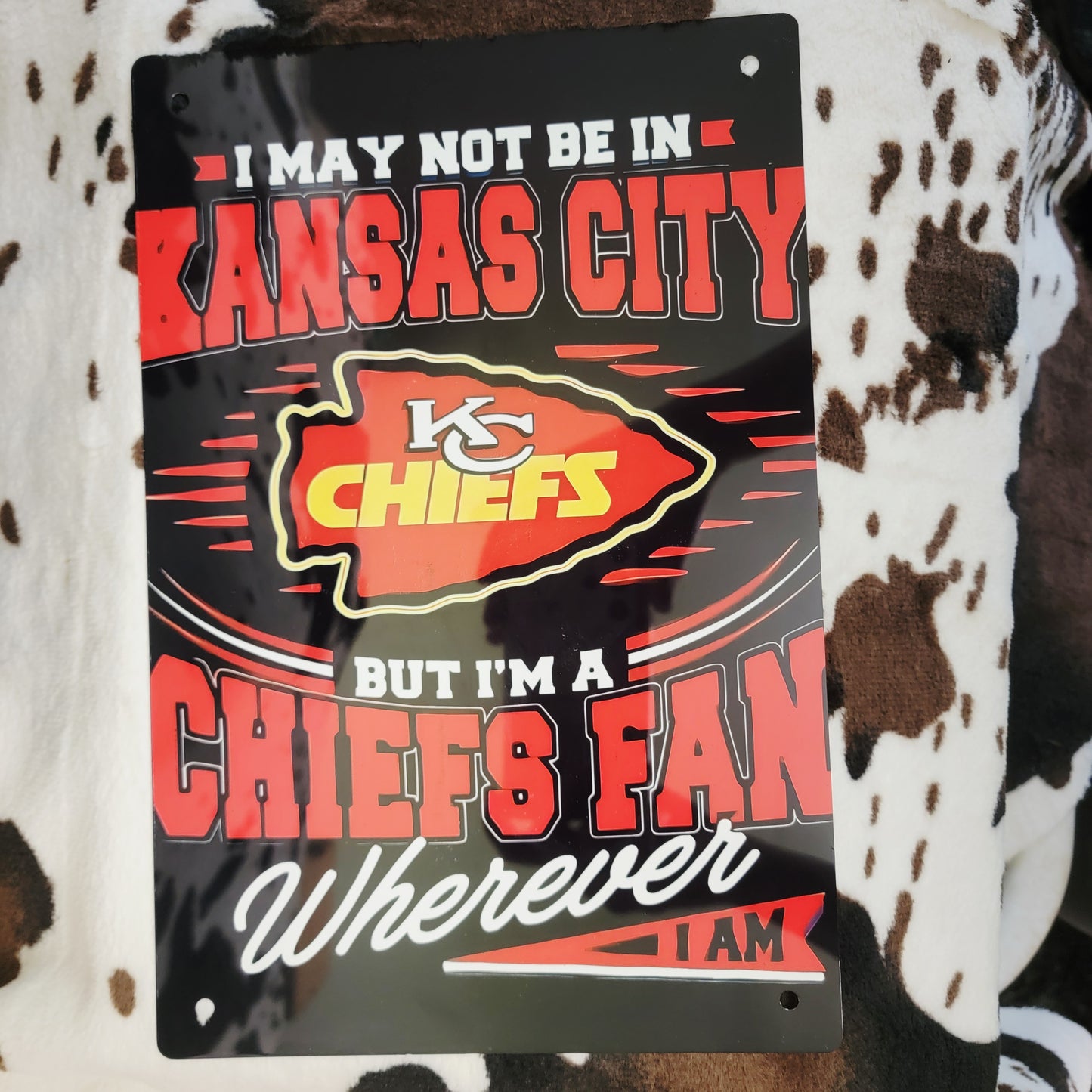 Kansas City Chiefs Football Metal Sign