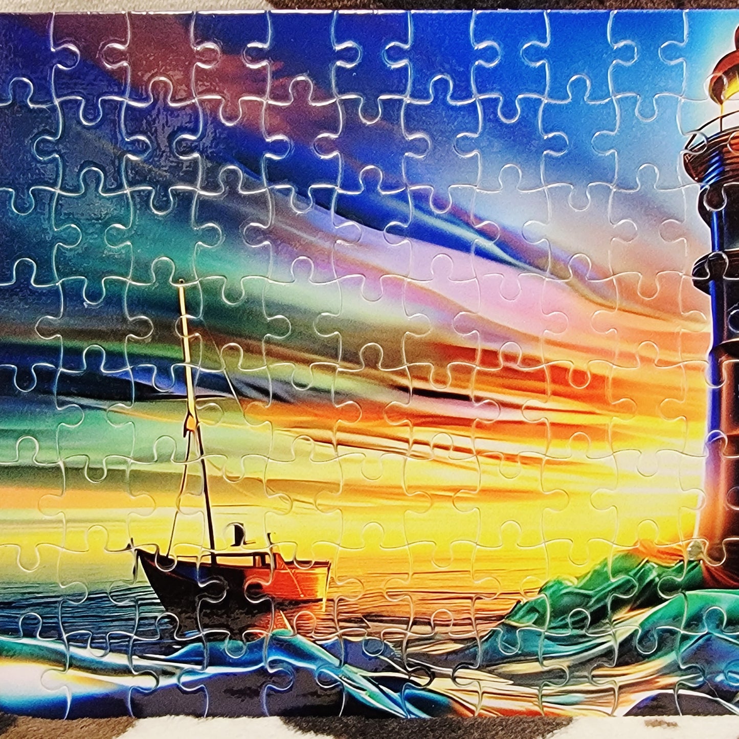 Lighthouse Colorful Ocean Handmade Jigsaw Puzzle