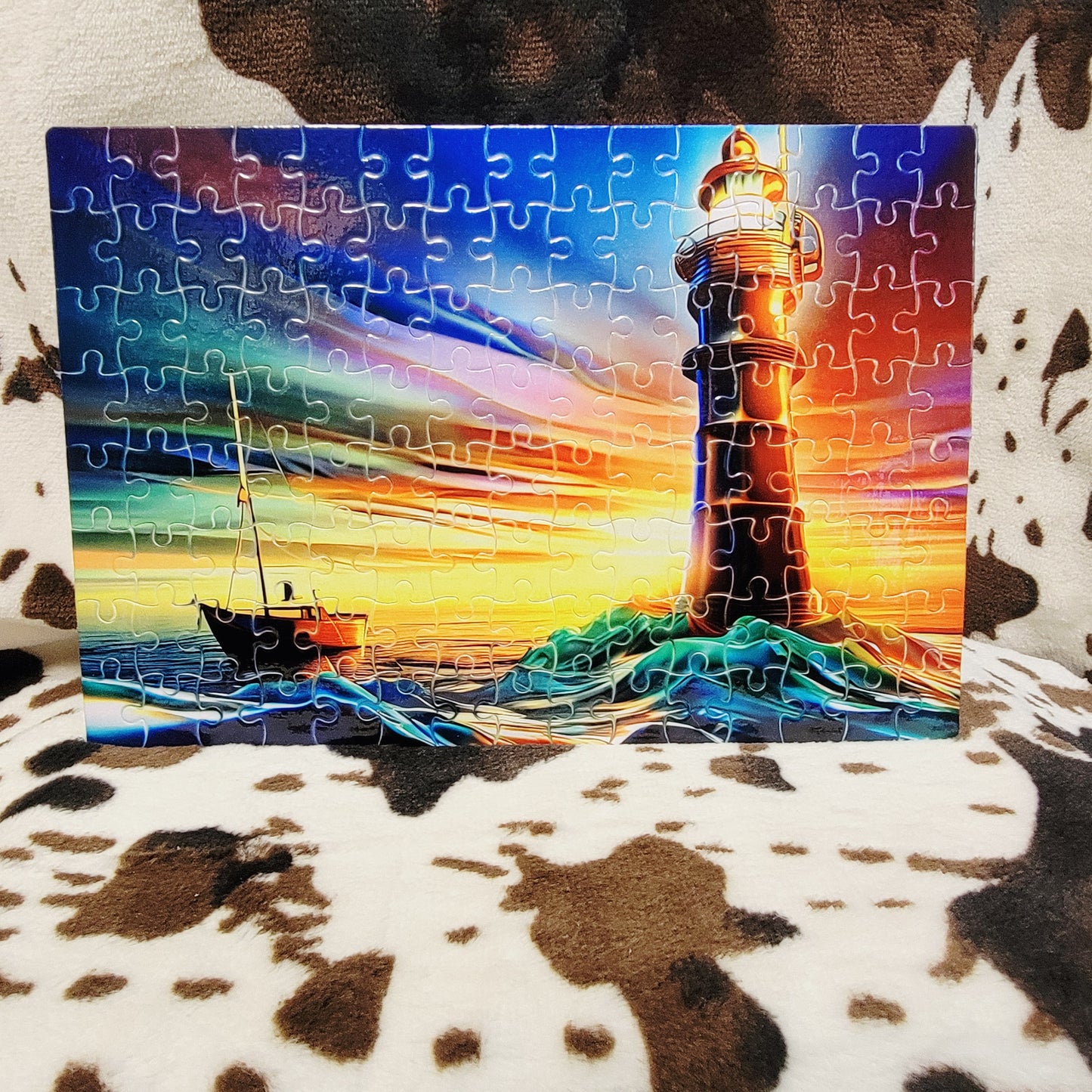 Lighthouse Colorful Ocean Handmade Jigsaw Puzzle