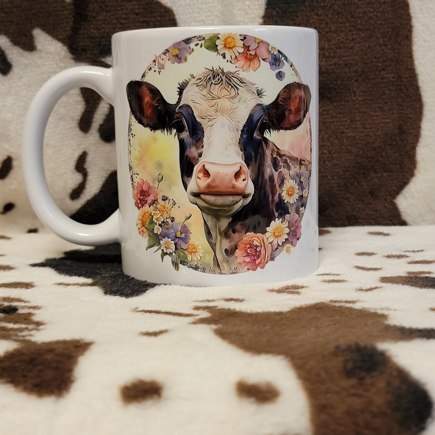 Cow Floral 11oz Ceramic Coffee Mug