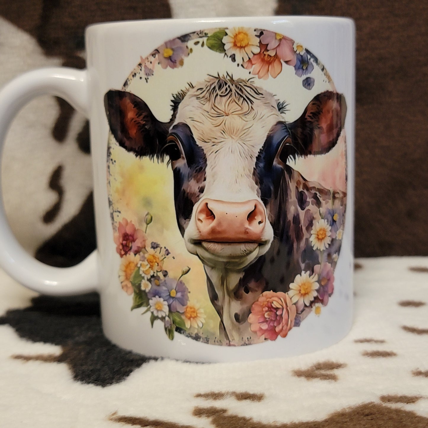 Cow Floral 11oz Ceramic Coffee Mug