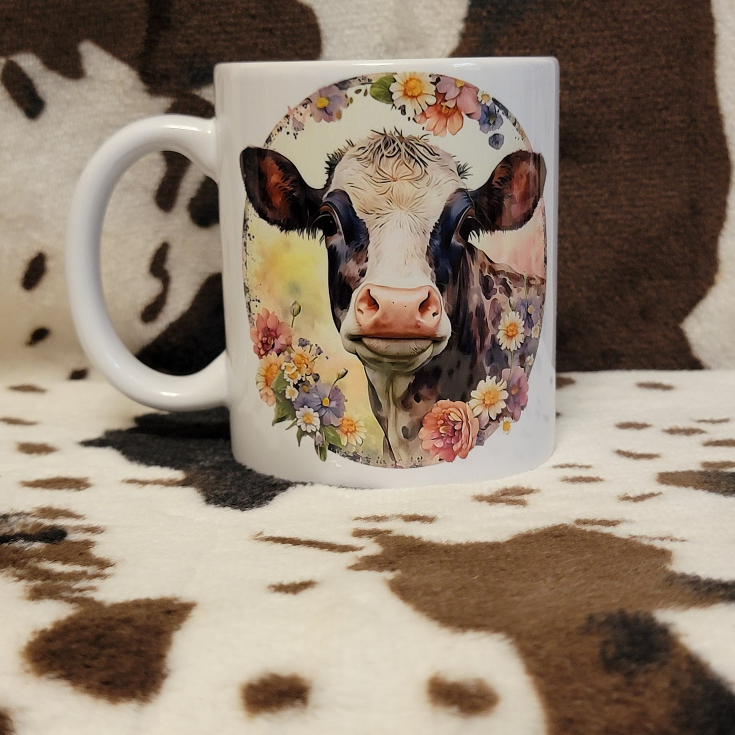 Cow Floral 11oz Ceramic Coffee Mug