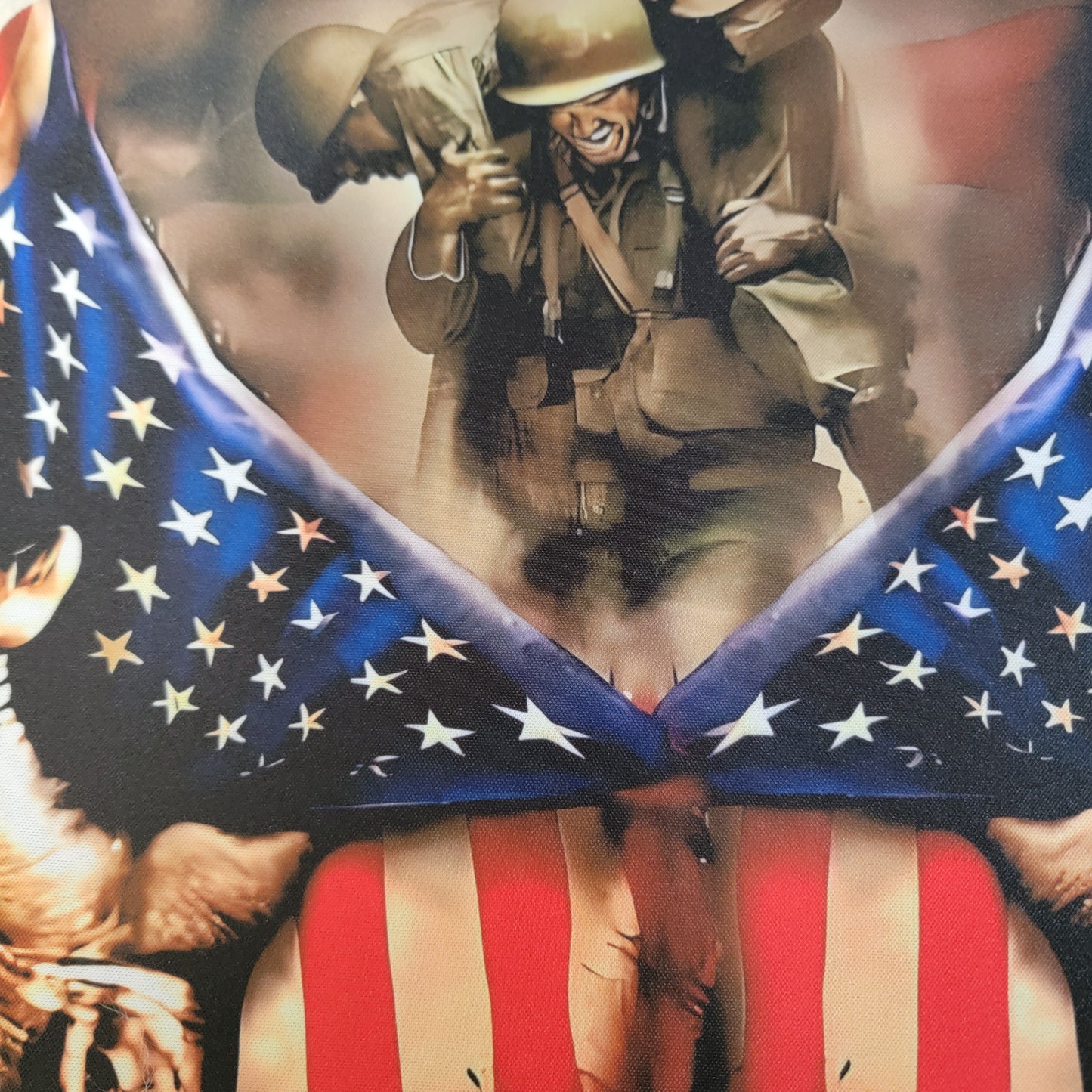 American Flag Soldier Mouse Pad