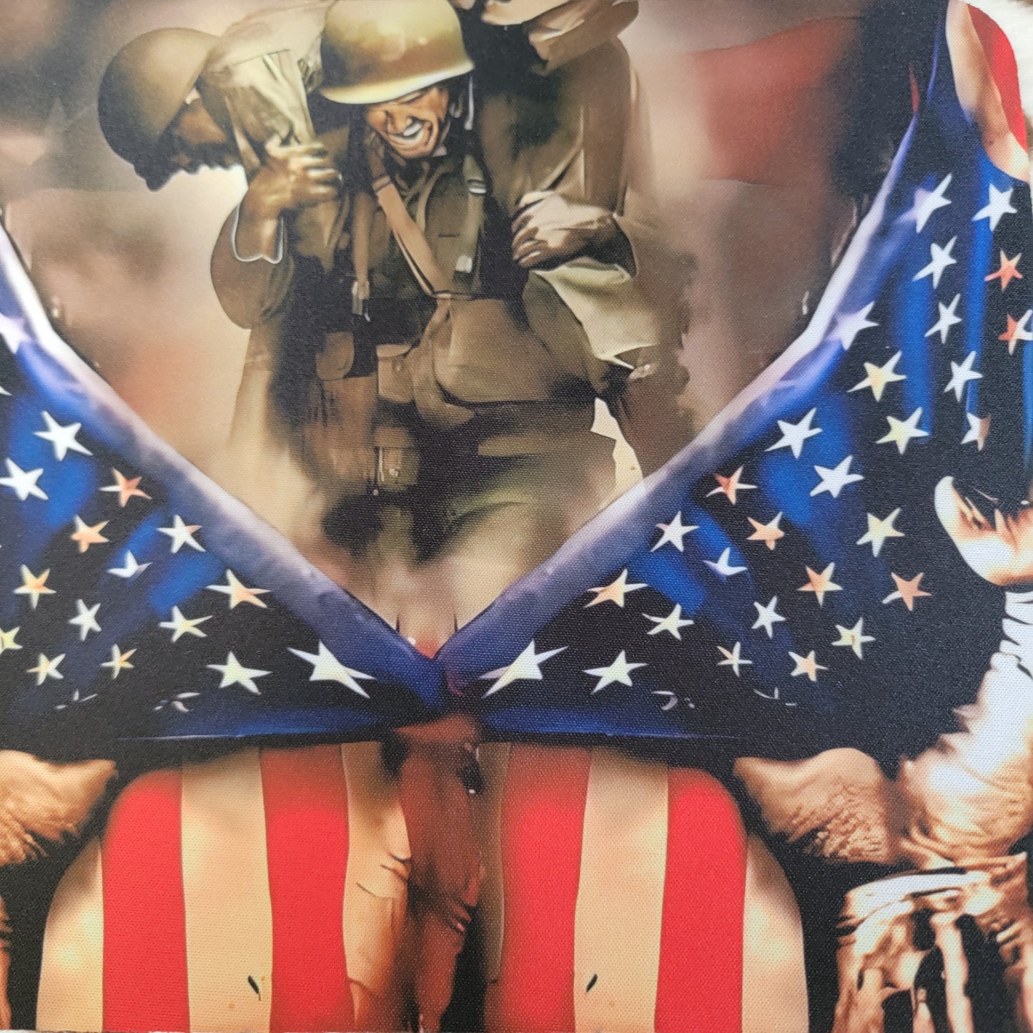American Flag Soldier Mouse Pad