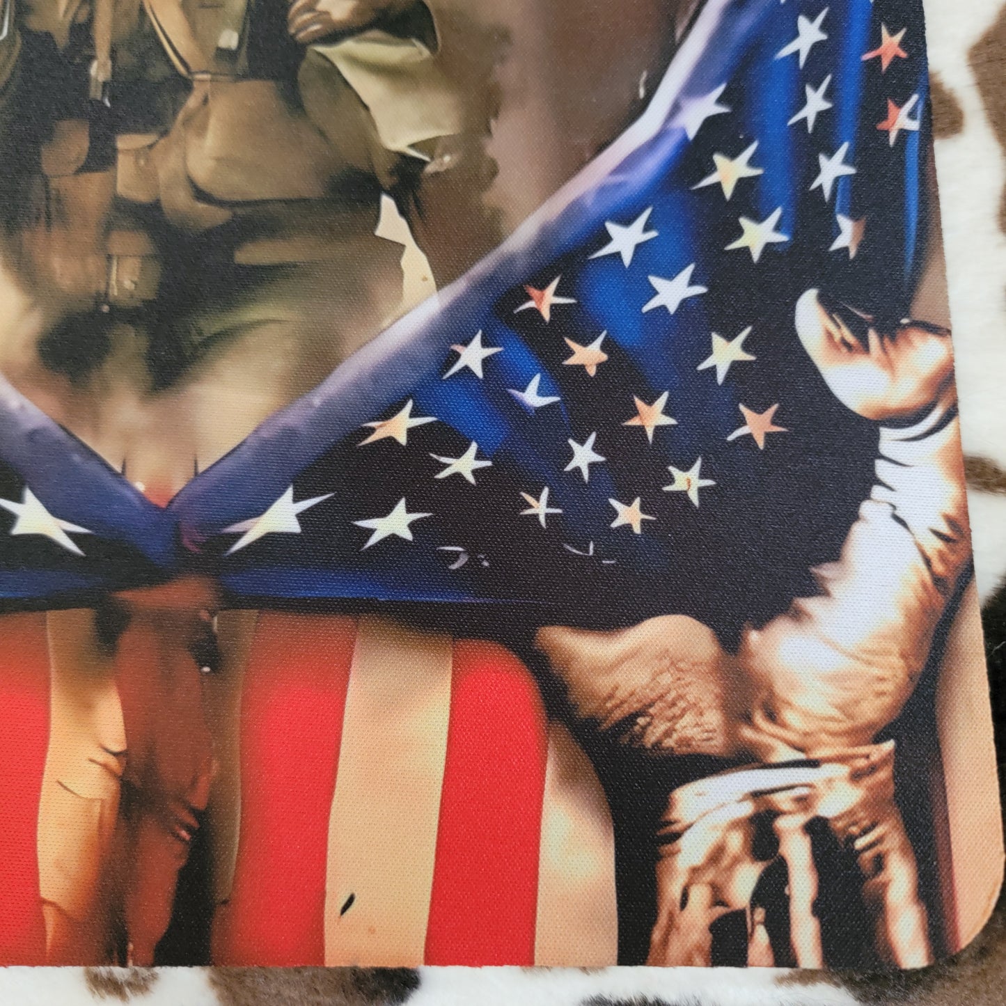 American Flag Soldier Mouse Pad