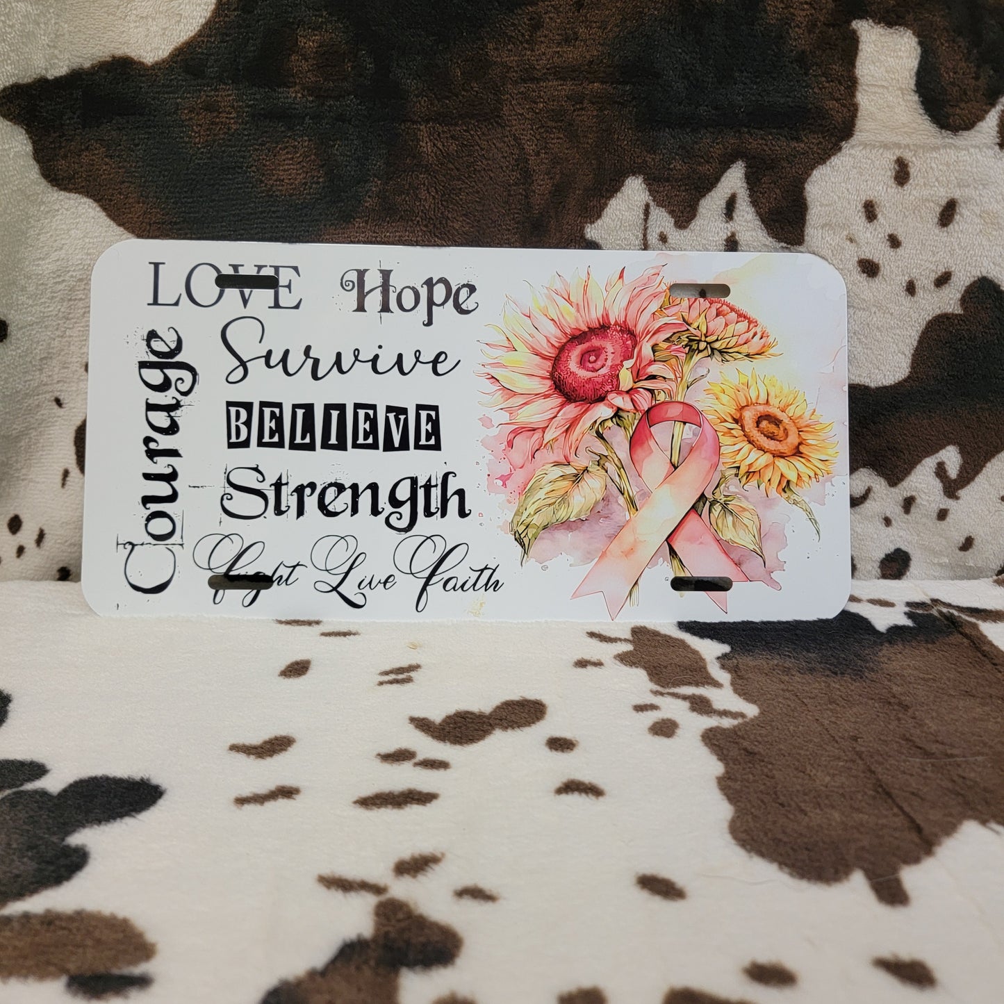 Breast Cancer Inspirational Car Tag License Plate