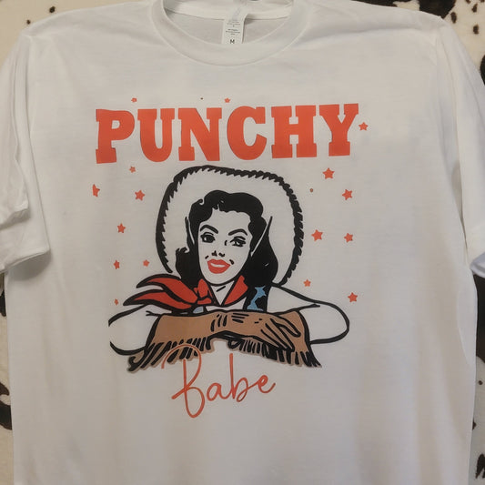 Punchy Babe Cowgirl Western Graphic Tee Shirt