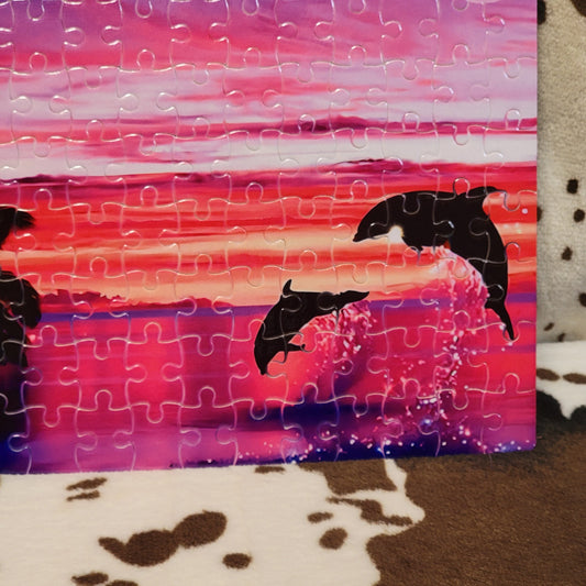 Jumping Dolphins 120 Piece Handmade Jigsaw Puzzle