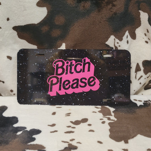 Pink Black Funny Custom Handmade Car Tag License Plate