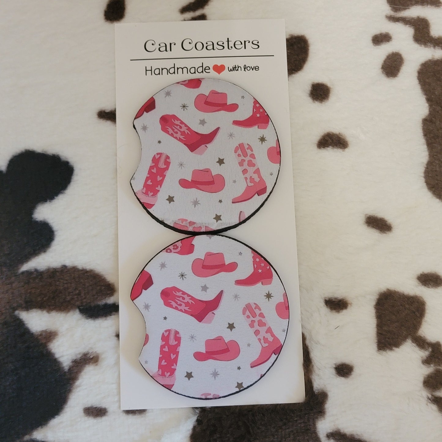 Western Boots Neoprene Car Coasters