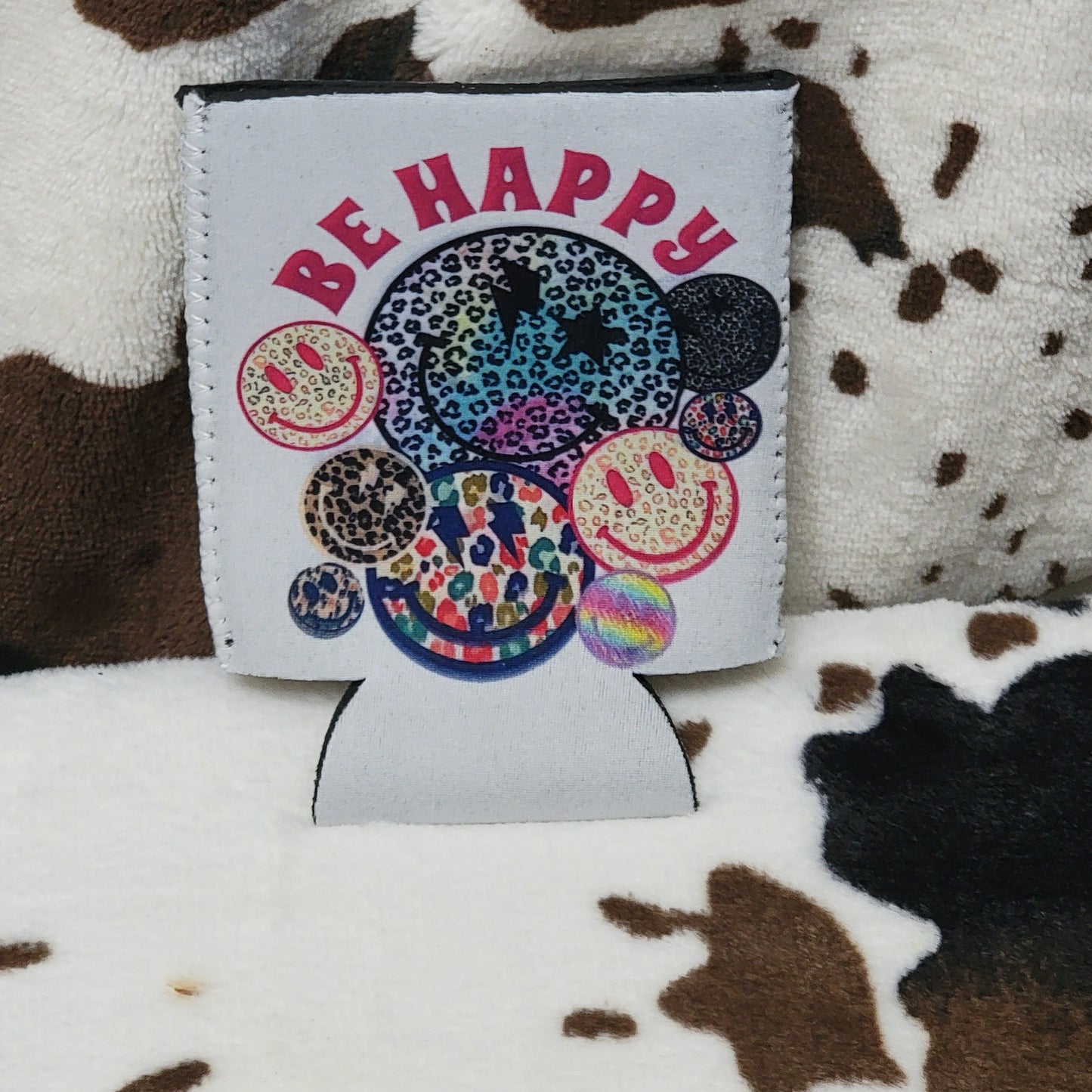 Be Happy Can Cooler Drink Holder Koozie