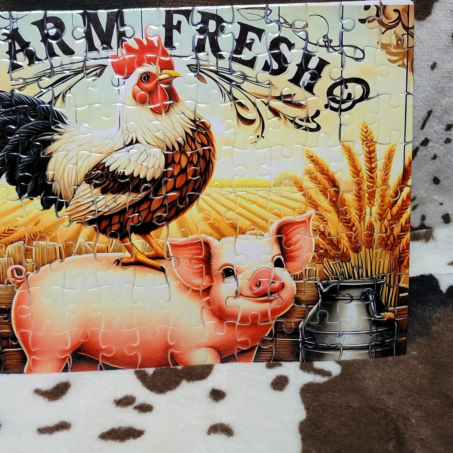 Chicken Farm Animals 120 Piece Handmade Jigsaw Puzzle