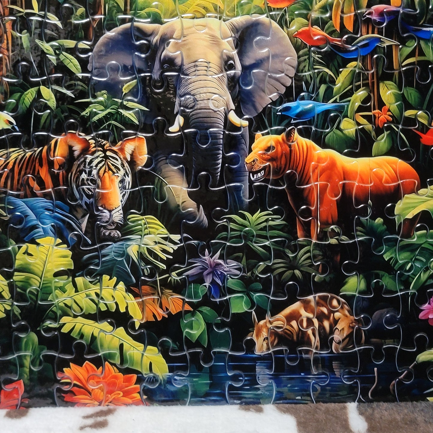 Jungle Animals 120 Piece Handmade Jigsaw Puzzle