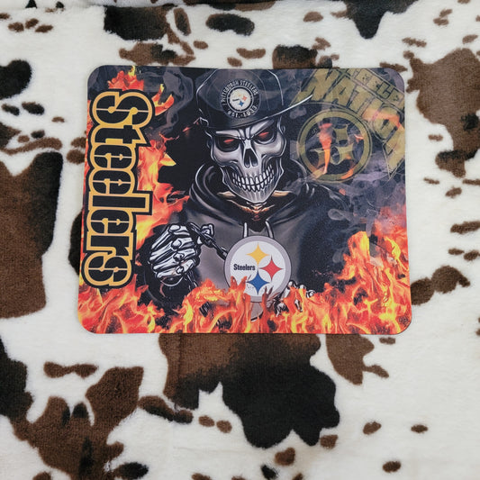 Steelers Football Skull Mouse Pad
