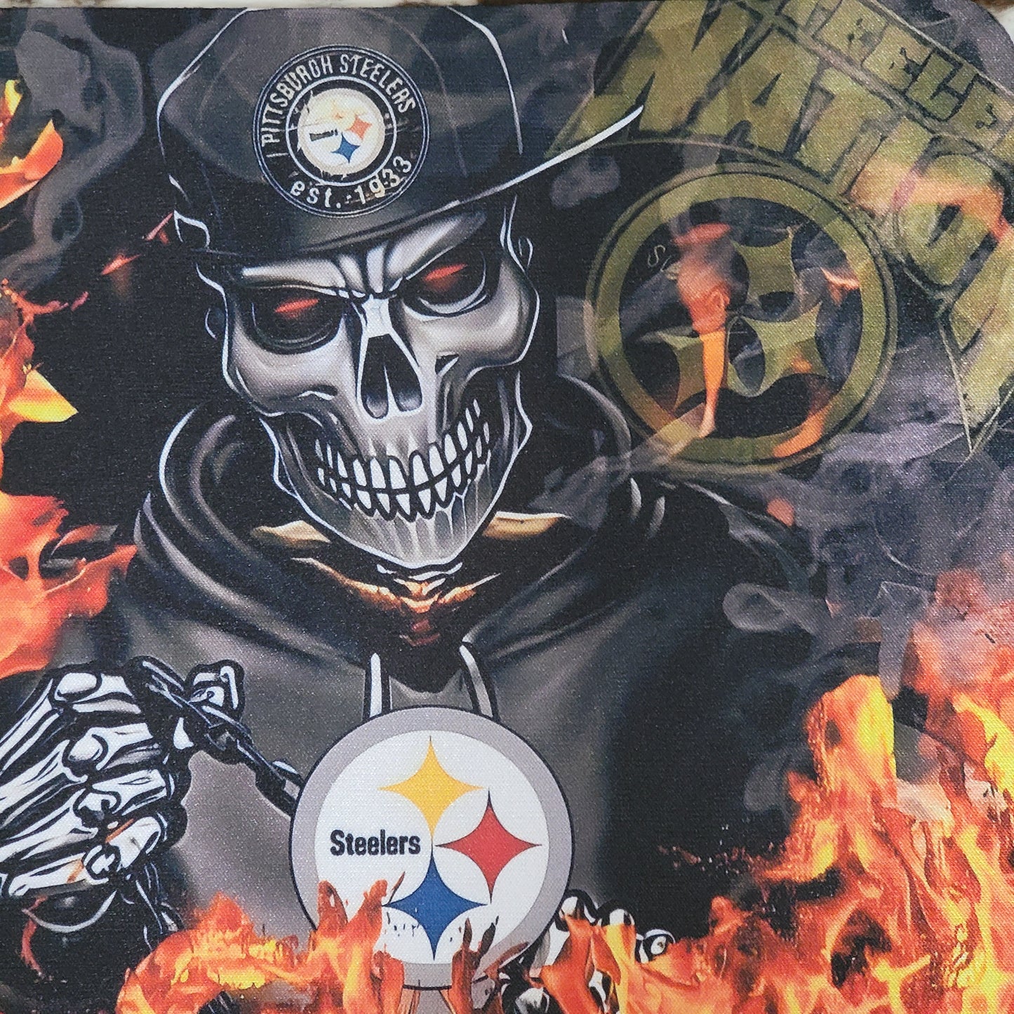 Steelers Football Skull Mouse Pad
