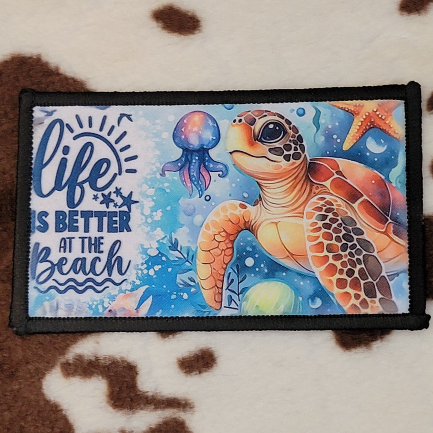 Sea Turtle Rectangle Hat Patch