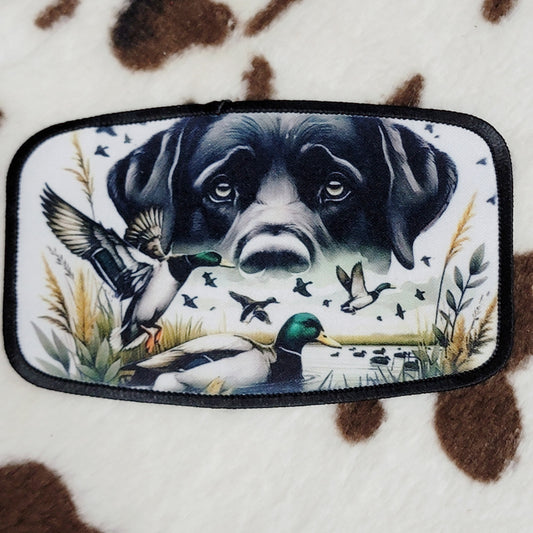 Duck Hunting Lab Western Hat Patch