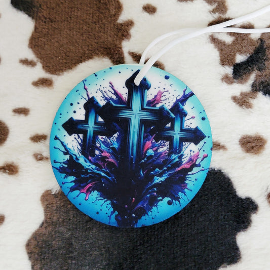 Three Crosses Cross Unscented Car Air Freshener