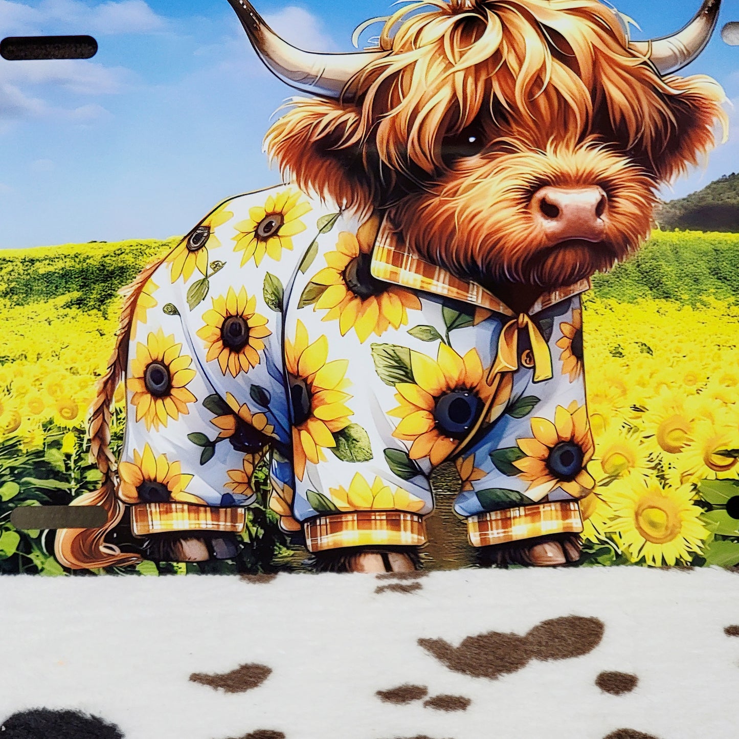 Highland Cow Sunflower Car Tag License Plate