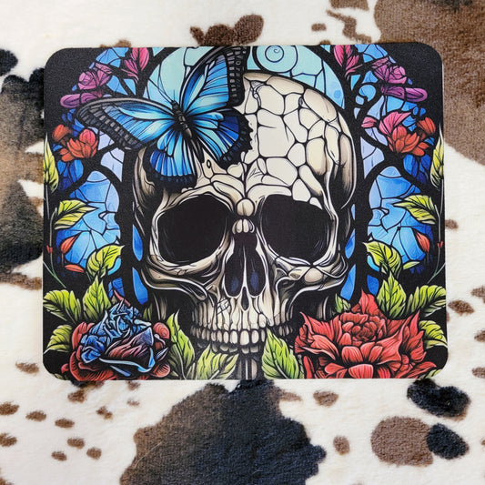 Skull Floral Mouse Pad
