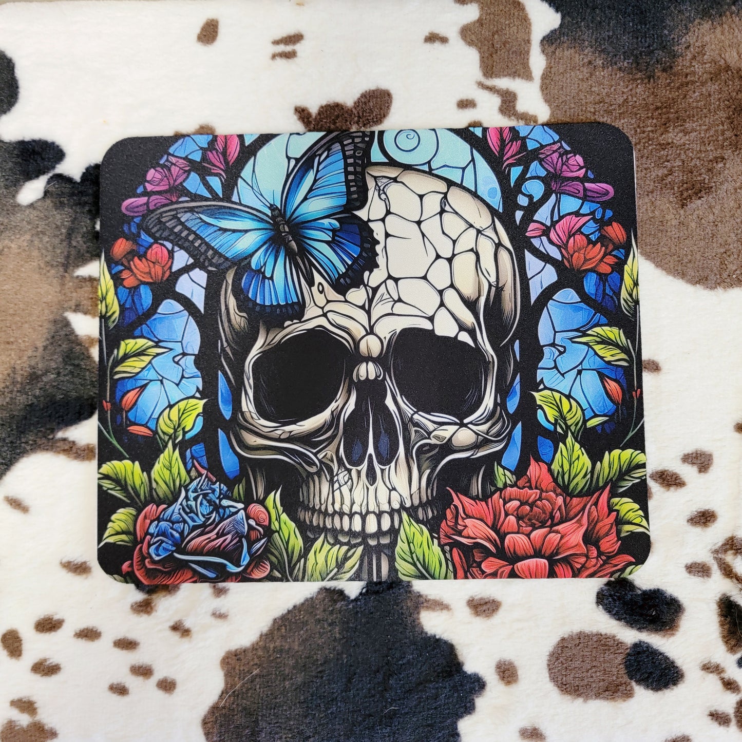 Skull Floral Mouse Pad