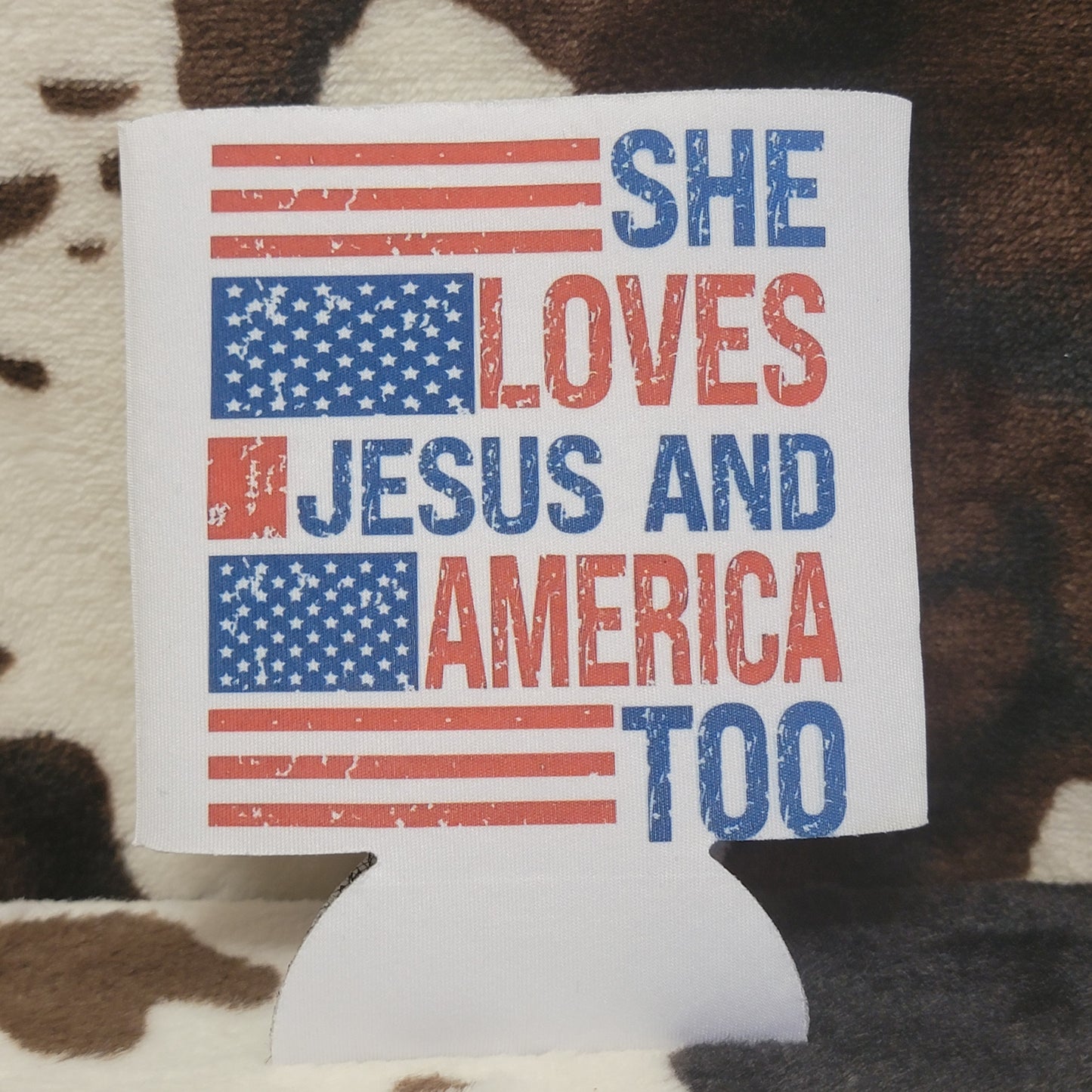 America Flag Custom Can Cooler Koozie Insulated Drink Sleeve Drink Holder