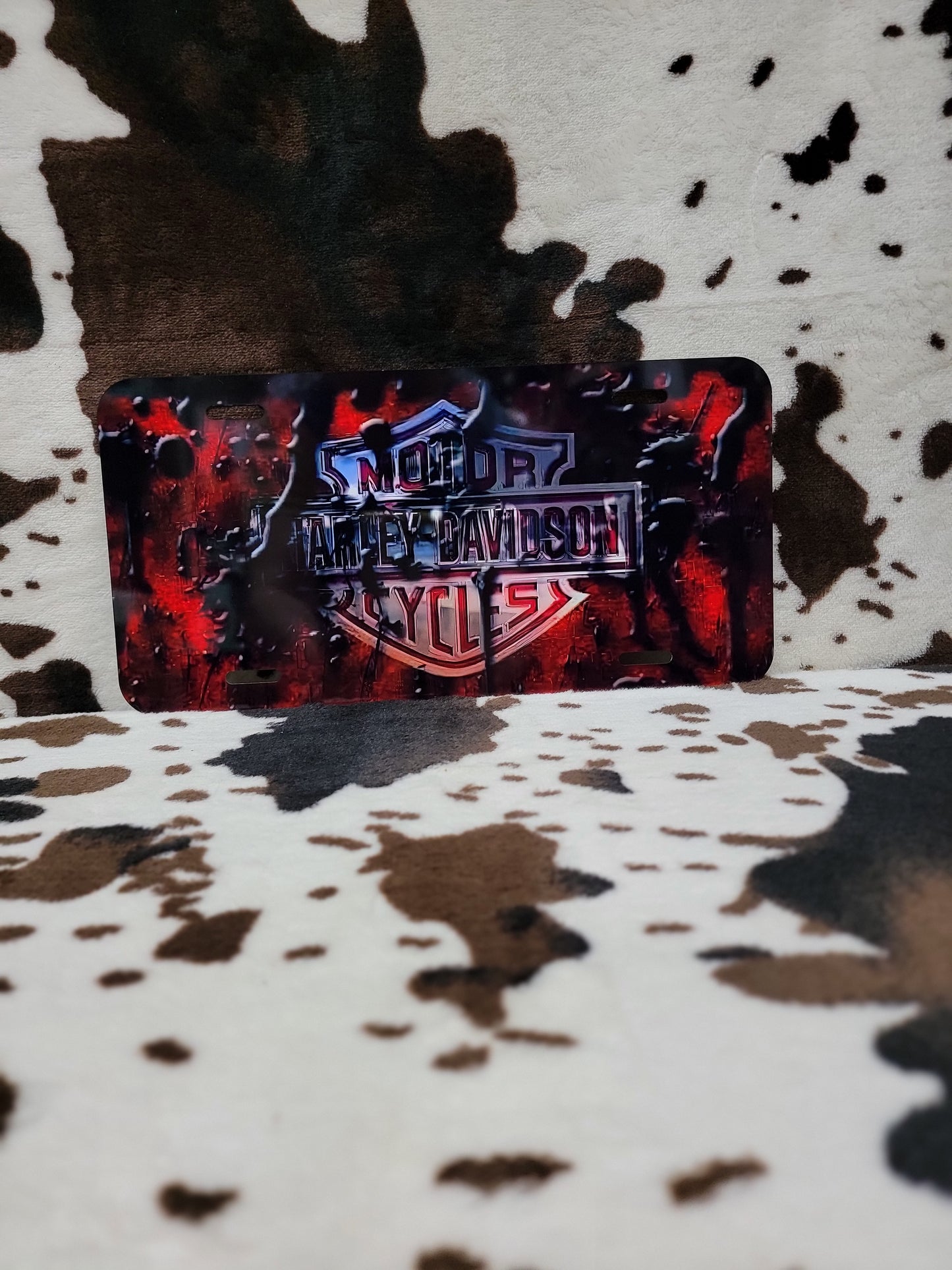 Harley Red Custom Handmade Car Tag License Plate