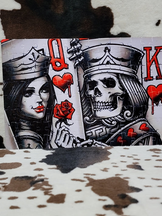 King and Queen Card 120 PC Handmade Jigsaw Puzzle