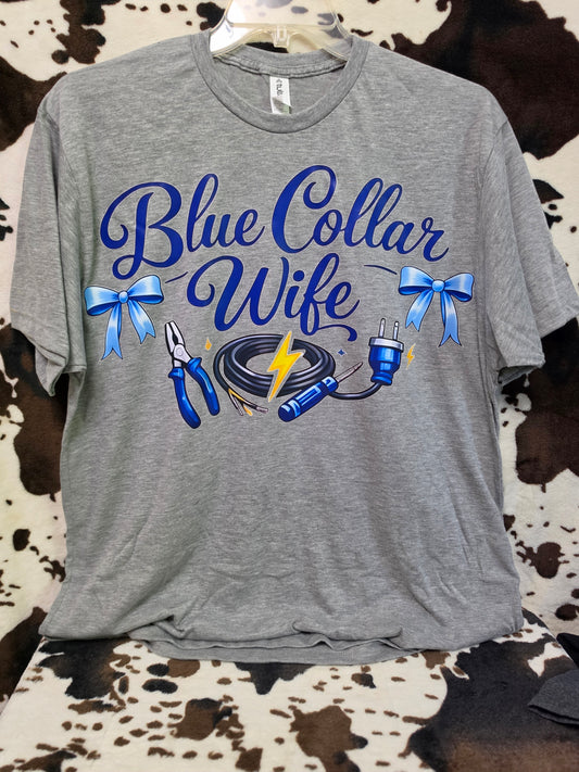 Blue Collar Wife Western Custom Graphic Tee Shirt